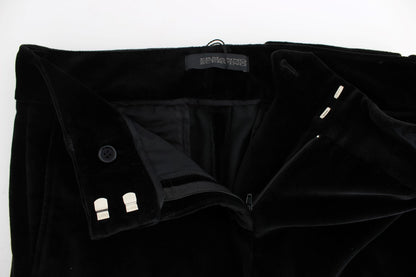 Pantalon droit en coton velours noir Ermanno Scervino