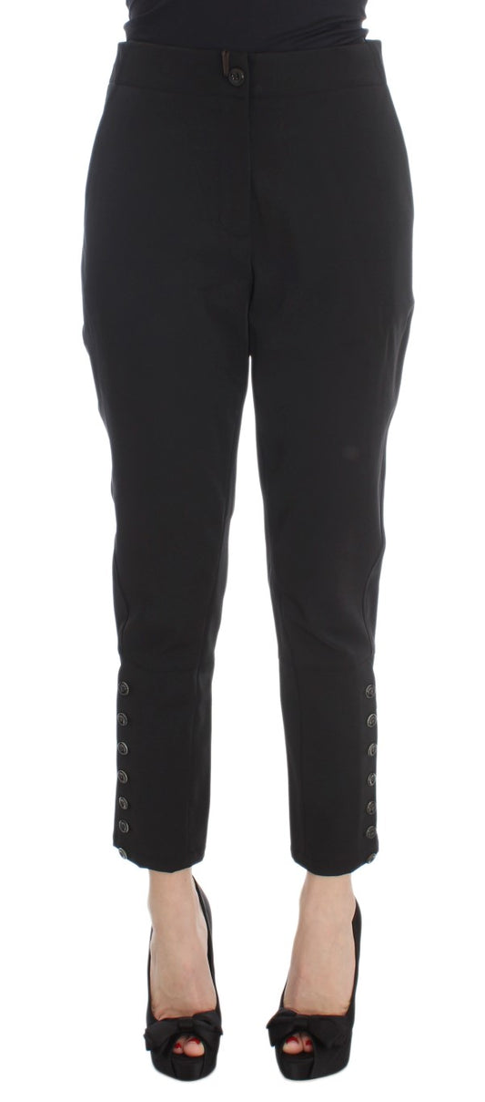 Pantalon capri court en coton mélangé noir d'Ermanno Scervino