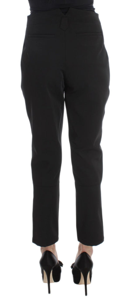 Pantalon capri court en coton mélangé noir d'Ermanno Scervino