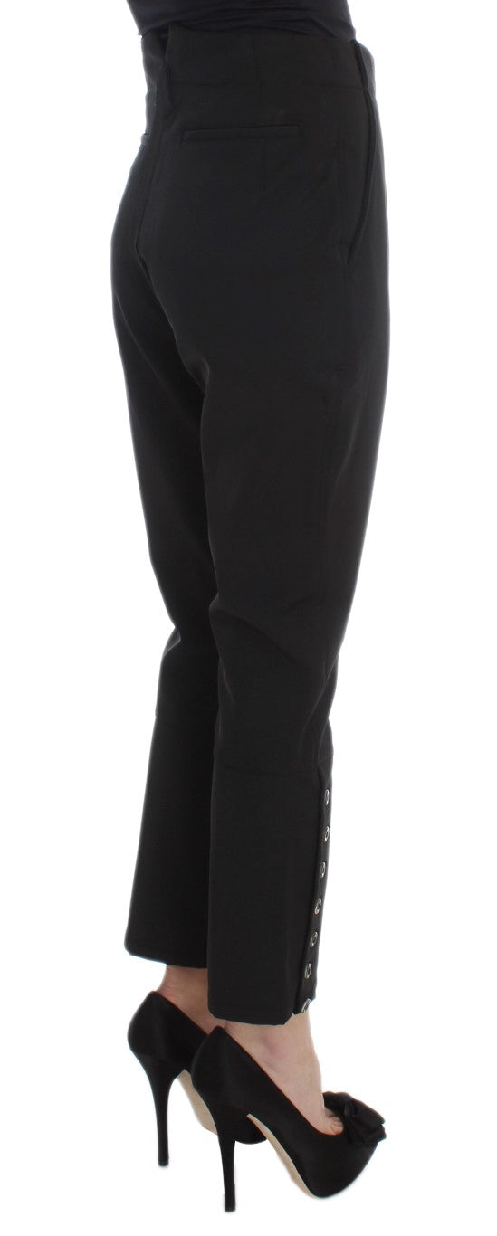 Pantalon capri court en coton mélangé noir d'Ermanno Scervino