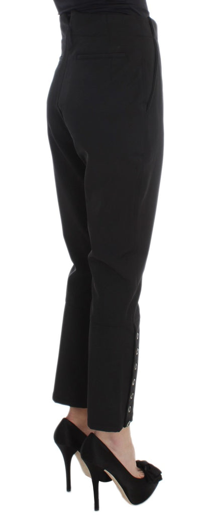 Pantalon capri court en coton mélangé noir d'Ermanno Scervino