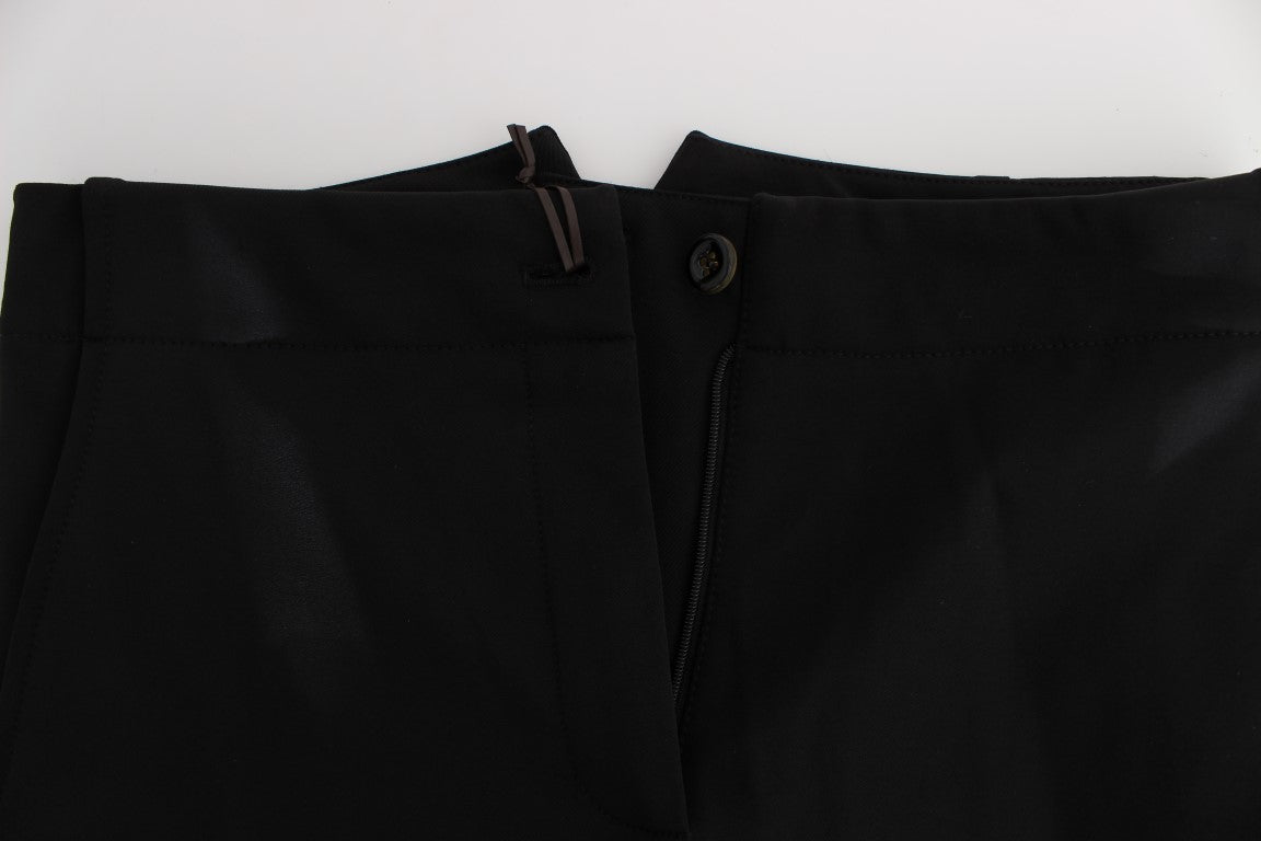 Pantalon capri court en coton mélangé noir d'Ermanno Scervino