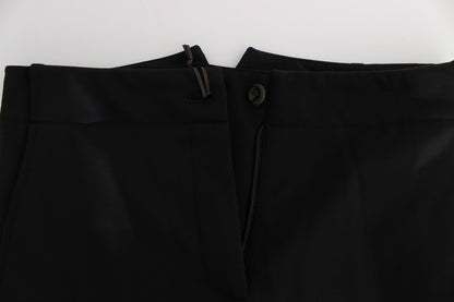 Pantalon capri court en coton mélangé noir d'Ermanno Scervino