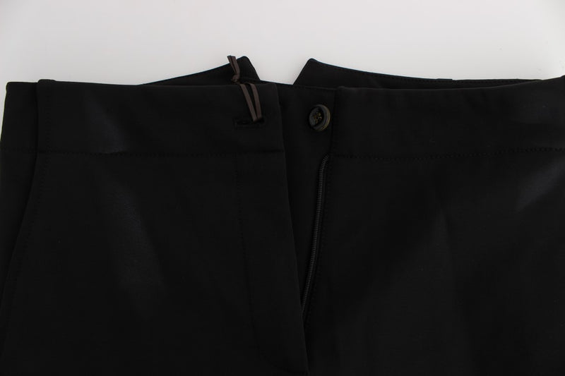 Pantalon capri court en coton mélangé noir d'Ermanno Scervino