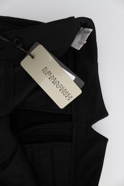 Pantalon capri court en coton mélangé noir d'Ermanno Scervino