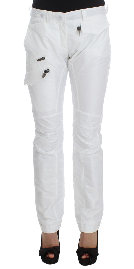 Pantalon cargo slim fit rembourré en nylon blanc Ermanno Scervino