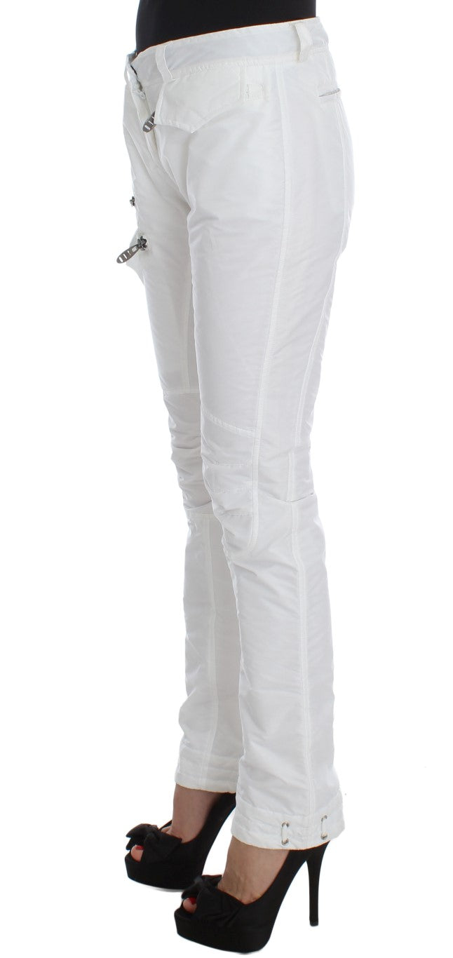 Pantalon cargo slim fit rembourré en nylon blanc Ermanno Scervino