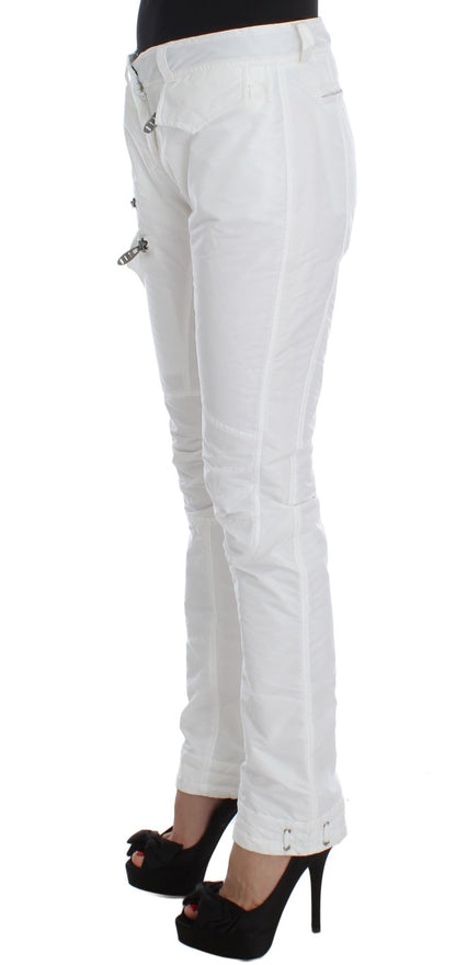 Pantalon cargo slim fit rembourré en nylon blanc Ermanno Scervino
