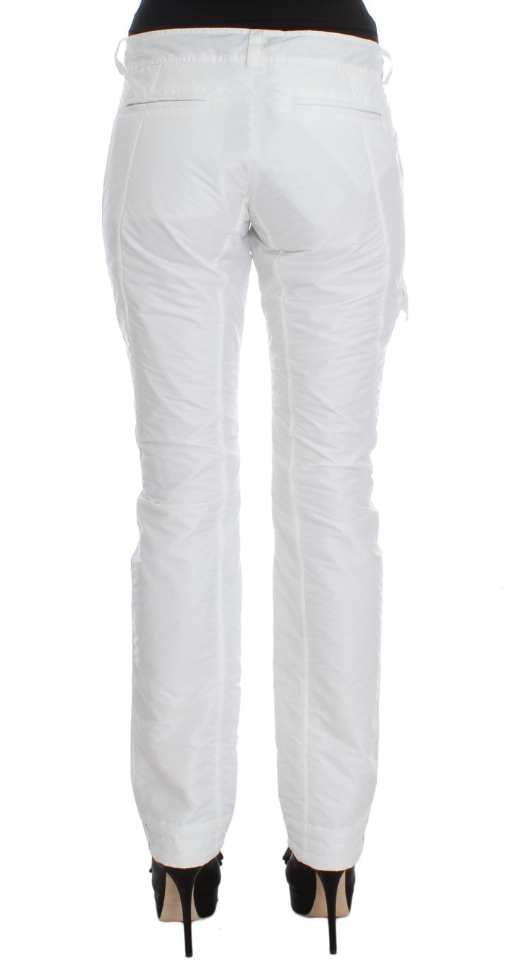 Pantalon cargo slim fit rembourré en nylon blanc Ermanno Scervino