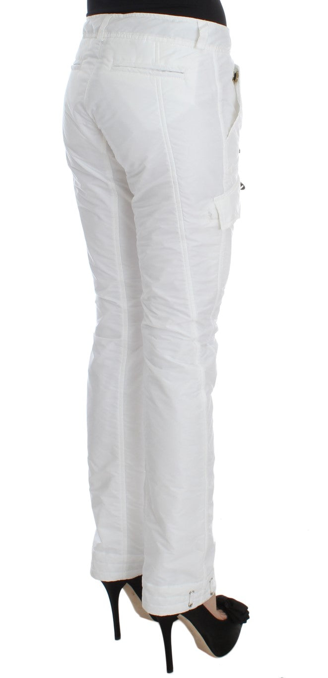 Pantalon cargo slim fit rembourré en nylon blanc Ermanno Scervino