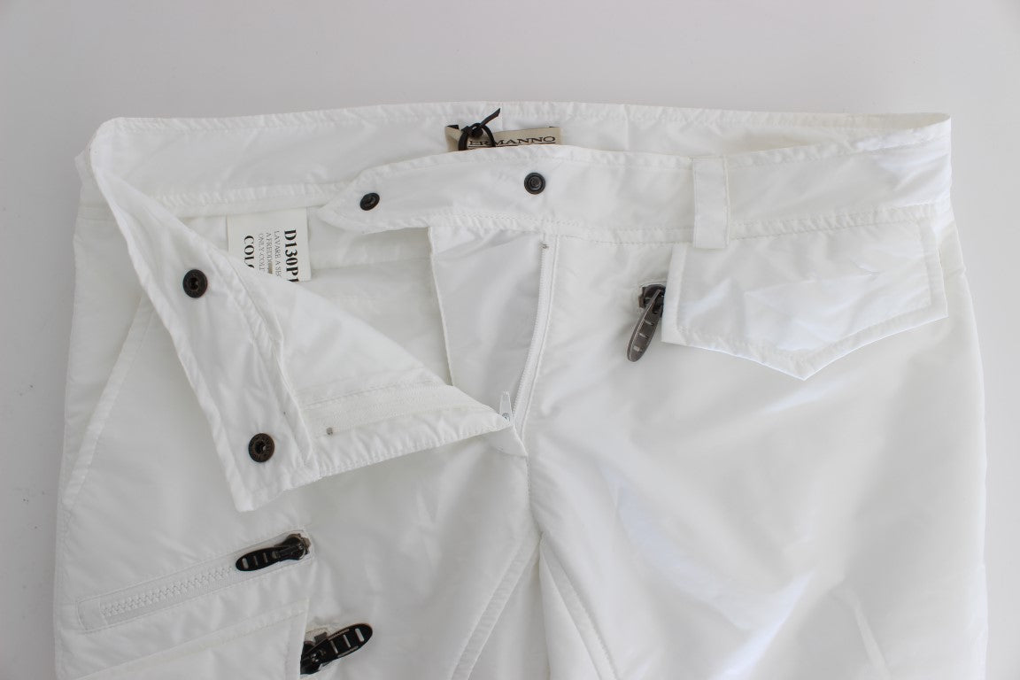 Pantalon cargo slim fit rembourré en nylon blanc Ermanno Scervino