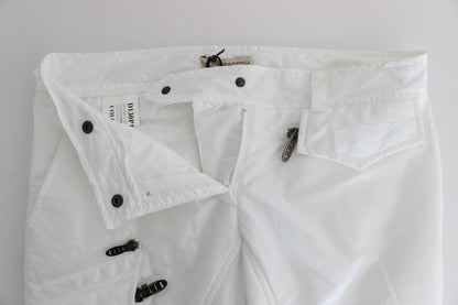 Pantalon cargo slim fit rembourré en nylon blanc Ermanno Scervino