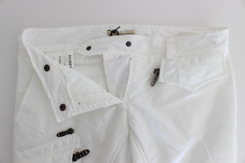 Pantalon cargo slim fit rembourré en nylon blanc Ermanno Scervino