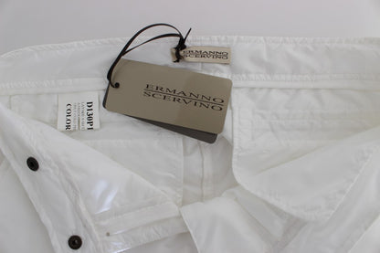 Pantalon cargo slim fit rembourré en nylon blanc Ermanno Scervino
