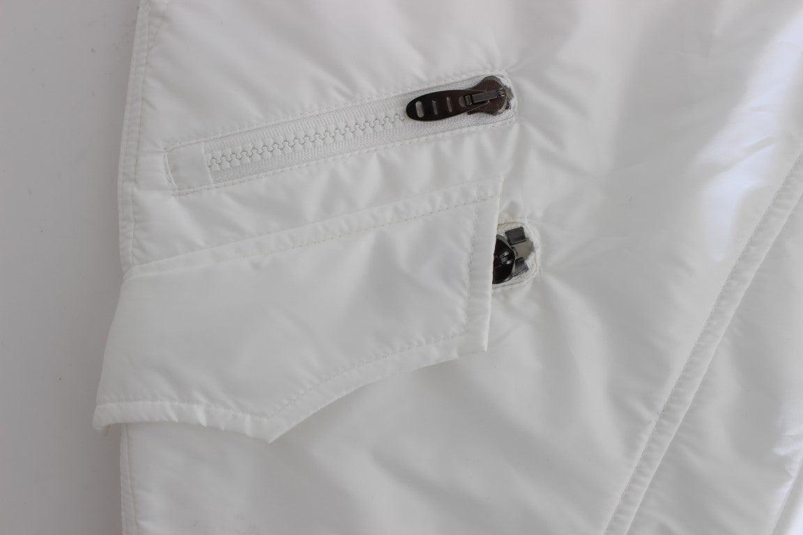 Pantalon cargo slim fit rembourré en nylon blanc Ermanno Scervino
