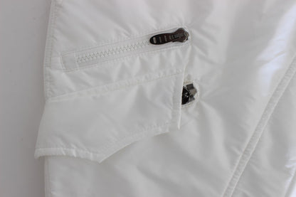 Pantalon cargo slim fit rembourré en nylon blanc Ermanno Scervino