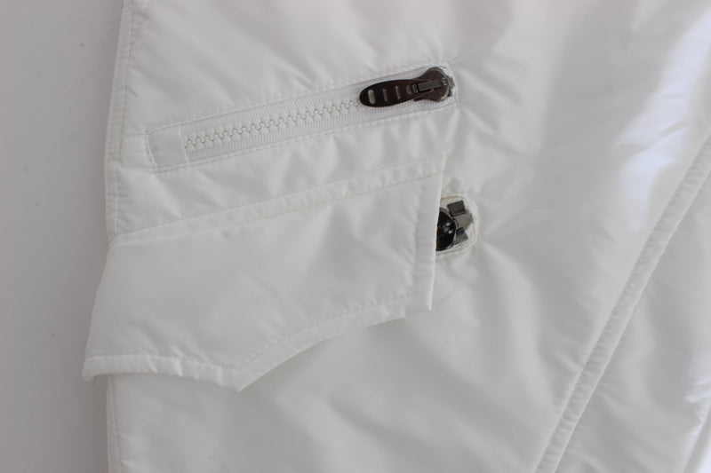 Pantalon cargo slim fit rembourré en nylon blanc Ermanno Scervino
