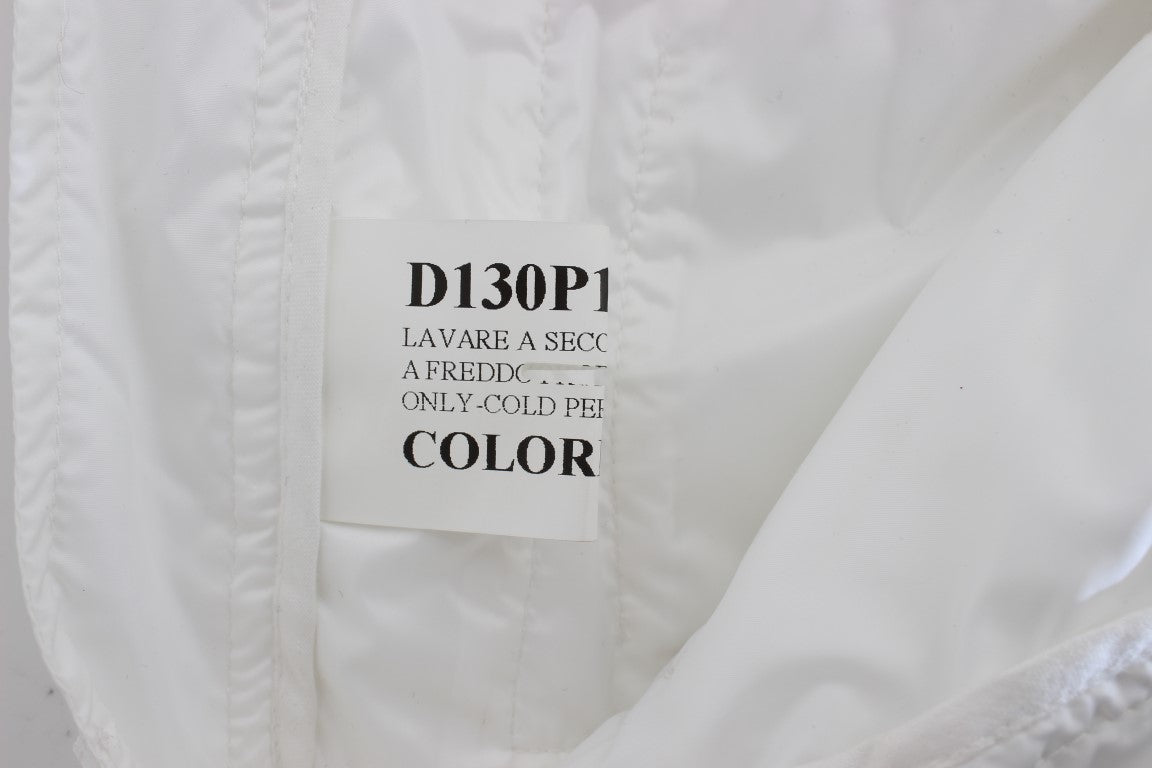 Pantalon cargo slim fit rembourré en nylon blanc Ermanno Scervino