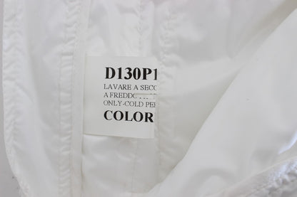 Pantalon cargo slim fit rembourré en nylon blanc Ermanno Scervino
