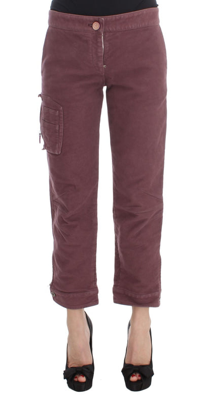 Pantalon cargo court en coton bordeaux Ermanno Scervino