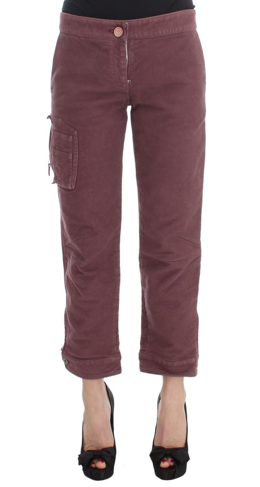 Pantalon cargo court en coton bordeaux Ermanno Scervino