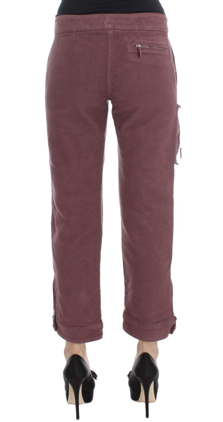 Pantalon cargo court en coton bordeaux Ermanno Scervino