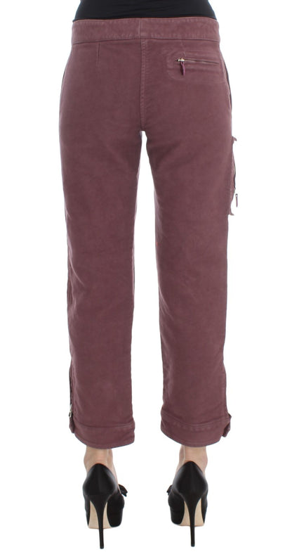 Pantalon cargo court en coton bordeaux Ermanno Scervino