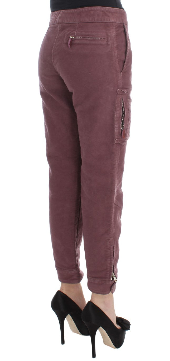 Pantalon cargo court en coton bordeaux Ermanno Scervino
