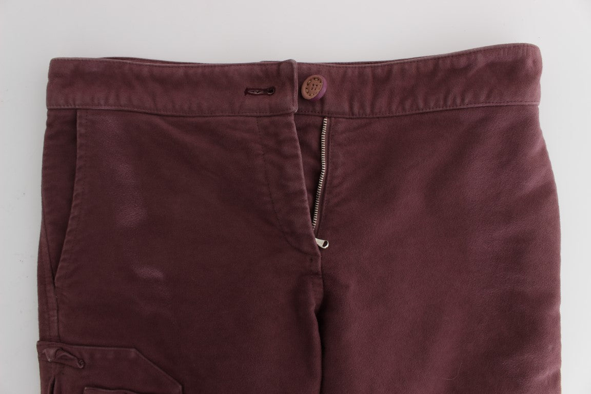Pantalon cargo court en coton bordeaux Ermanno Scervino