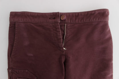 Pantalon cargo court en coton bordeaux Ermanno Scervino