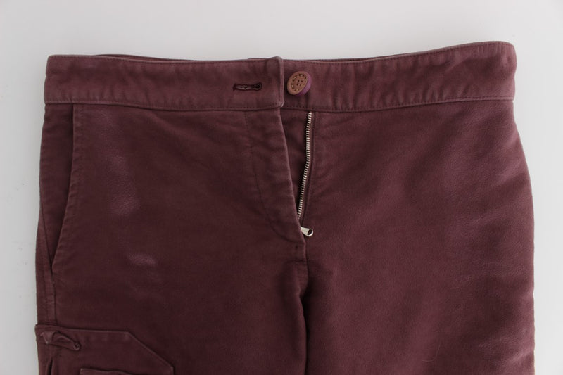 Pantalon cargo court en coton bordeaux Ermanno Scervino