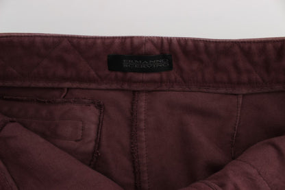 Pantalon cargo court en coton bordeaux Ermanno Scervino
