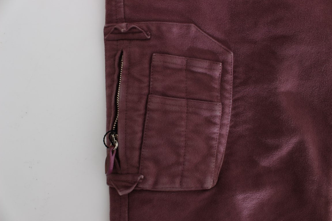 Pantalon cargo court en coton bordeaux Ermanno Scervino