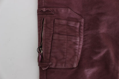 Pantalon cargo court en coton bordeaux Ermanno Scervino