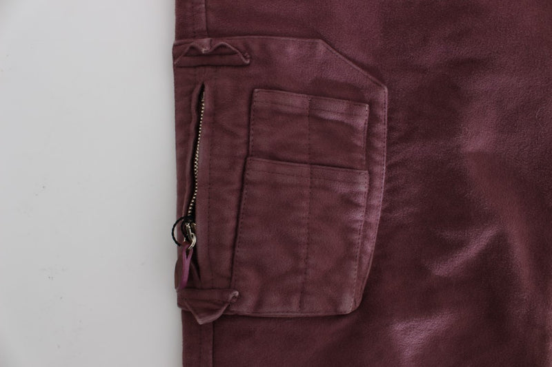 Pantalon cargo court en coton bordeaux Ermanno Scervino