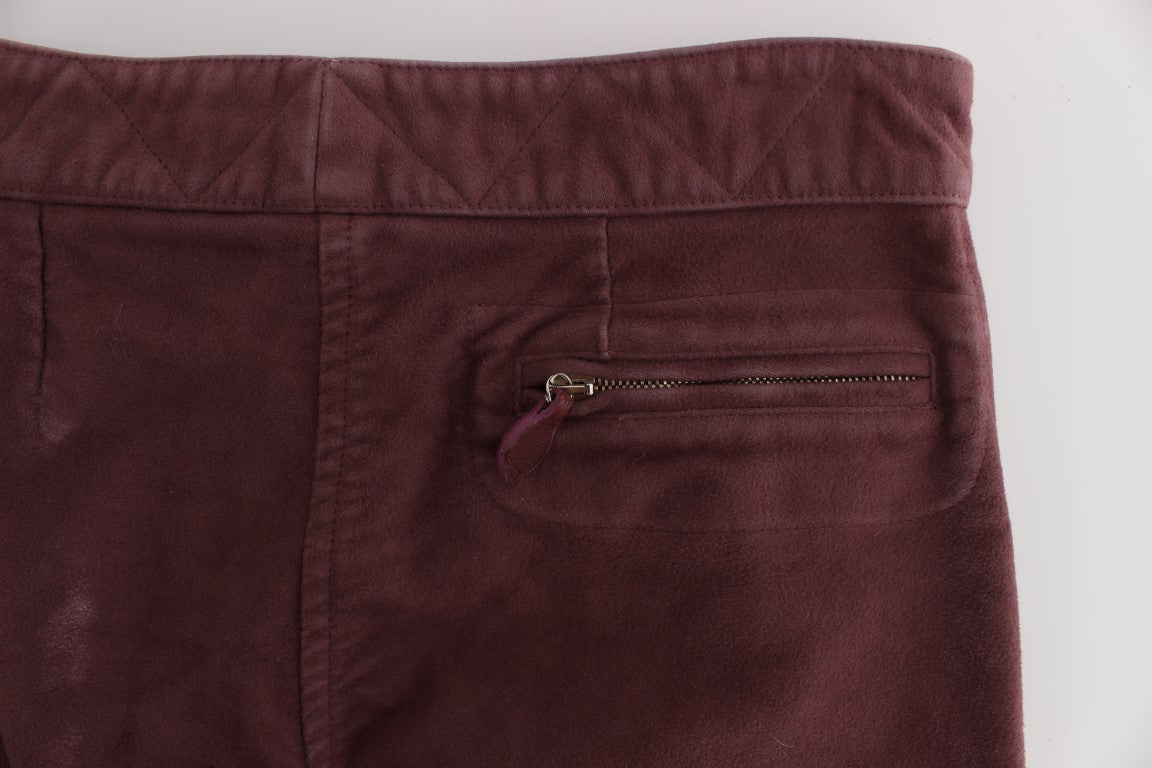 Pantalon cargo court en coton bordeaux Ermanno Scervino