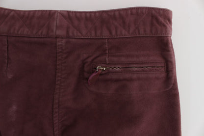 Pantalon cargo court en coton bordeaux Ermanno Scervino