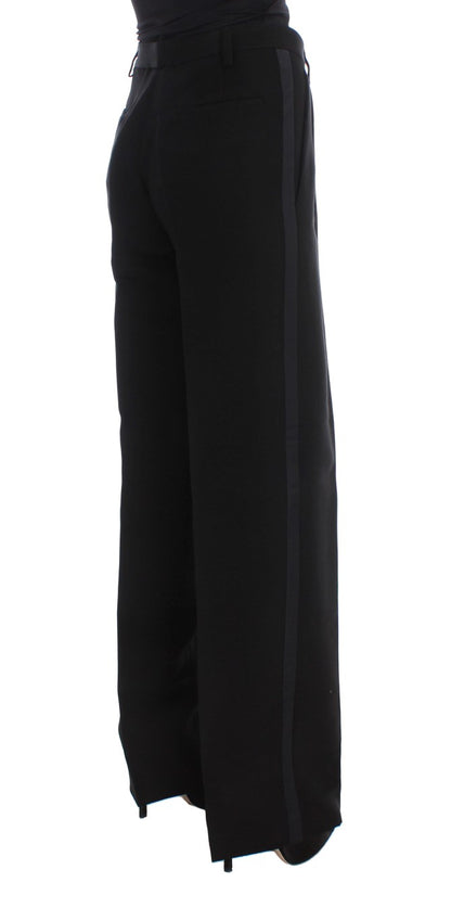 Pantalon large en coton mélangé à rayures noires Ermanno Scervino