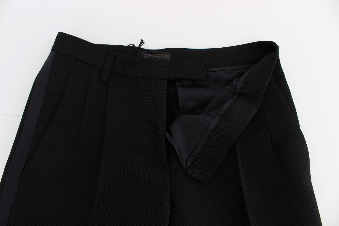 Pantalon large en coton mélangé à rayures noires Ermanno Scervino