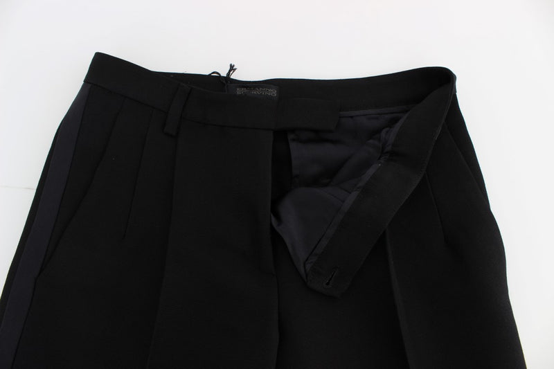 Pantalon large en coton mélangé à rayures noires Ermanno Scervino