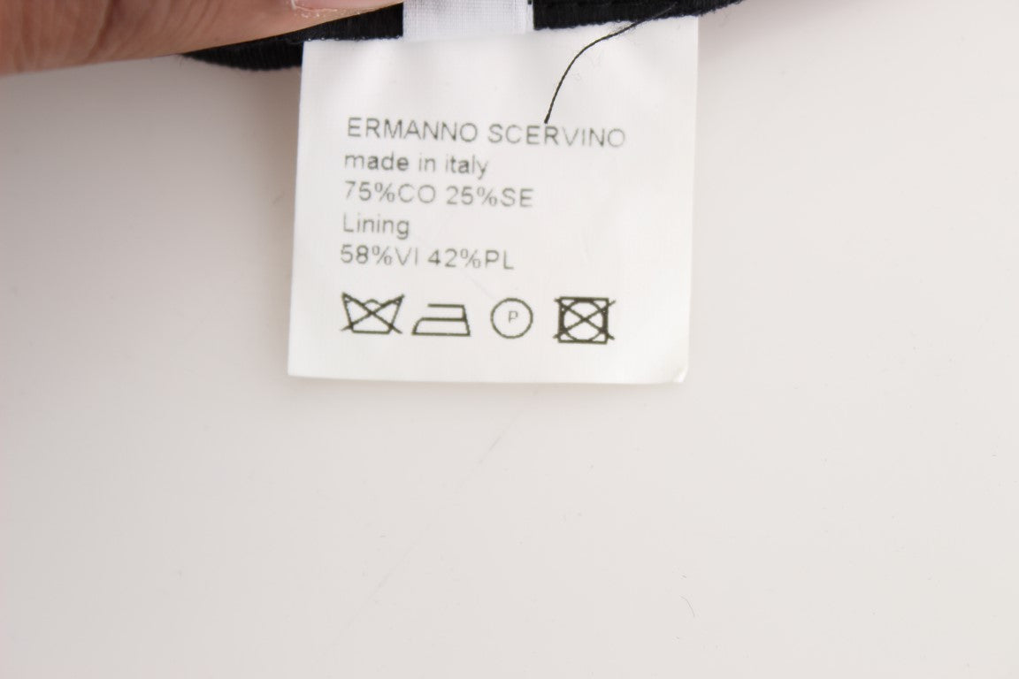 Pantalon large en coton mélangé à rayures noires Ermanno Scervino
