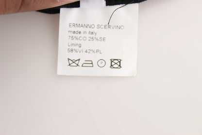 Pantalon large en coton mélangé à rayures noires Ermanno Scervino