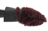 Gants Dolce & Gabbana en cuir noir et peau lainée bordeaux