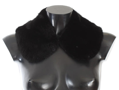 Écharpe à col en fourrure de vison noire Dolce &amp; Gabbana