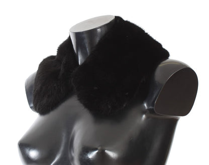 Écharpe à col en fourrure de vison noire Dolce &amp; Gabbana
