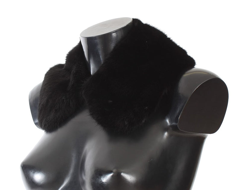 Écharpe à col en fourrure de vison noire Dolce &amp; Gabbana