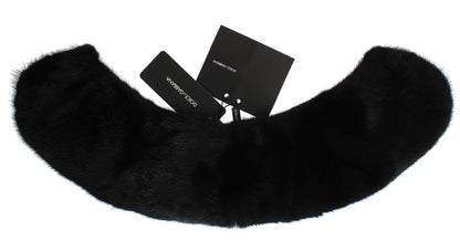 Écharpe à col en fourrure de vison noire Dolce &amp; Gabbana