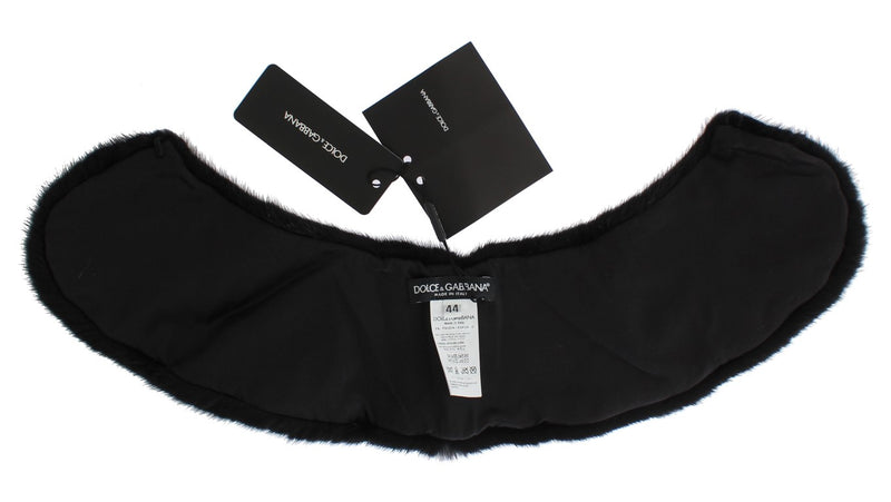 Écharpe à col en fourrure de vison noire Dolce &amp; Gabbana