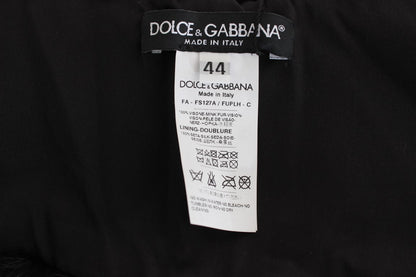 Écharpe à col en fourrure de vison noire Dolce &amp; Gabbana