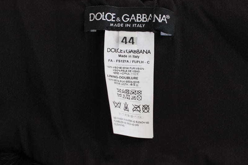 Écharpe à col en fourrure de vison noire Dolce &amp; Gabbana
